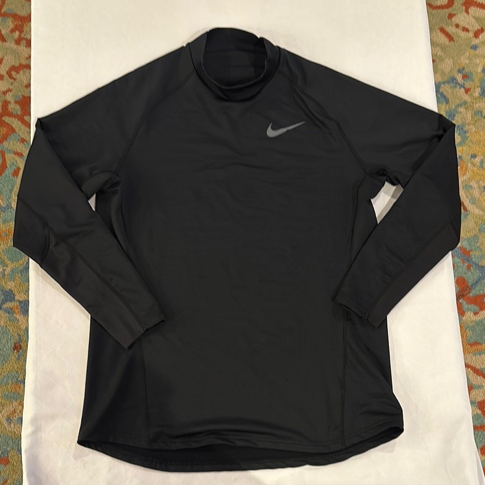 Nike pro 929731-010‎ Therma Mock Neck Top long sleeve shirt Base Layer XL EUC